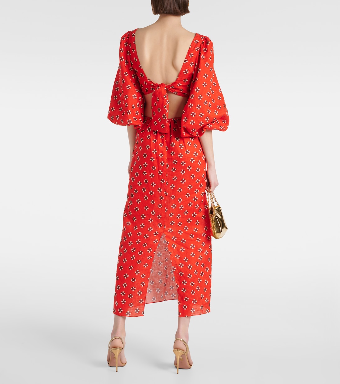 Abito midi in lino con stampa | Johanna Ortiz