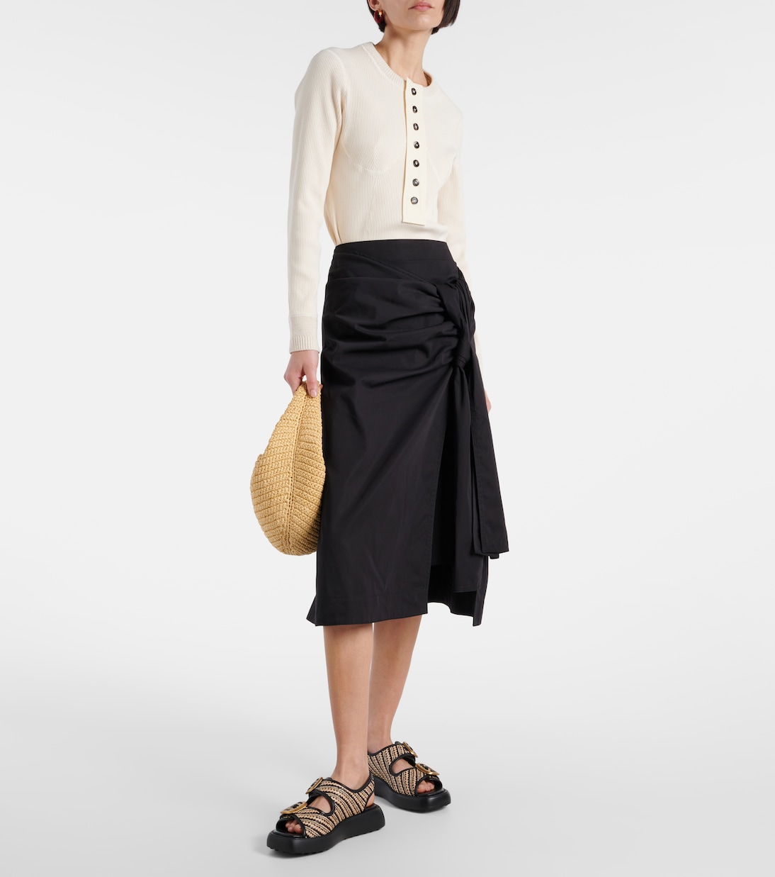 Sandali in tweed con pelle | Tod's