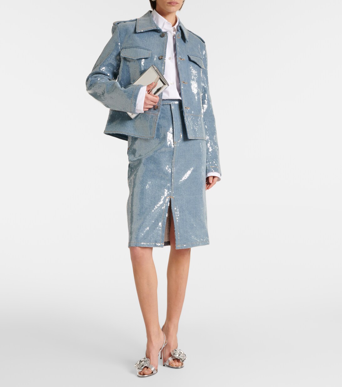Jeansjacke mit Pailletten | Xu Zhi