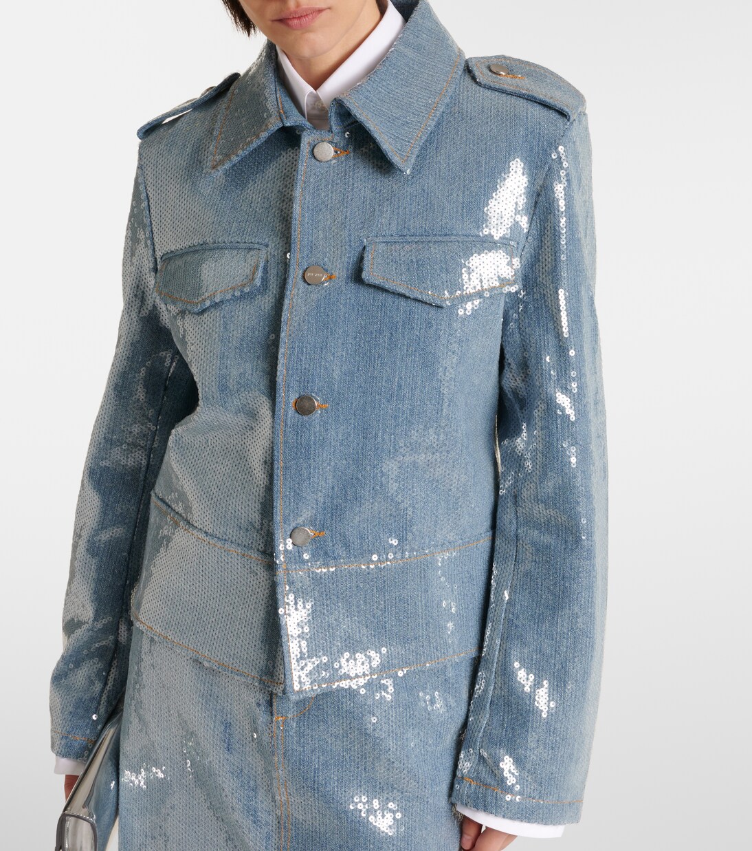 Jeansjacke mit Pailletten | Xu Zhi