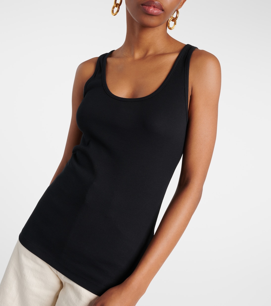 Top in jersey di cotone a coste | Toteme
