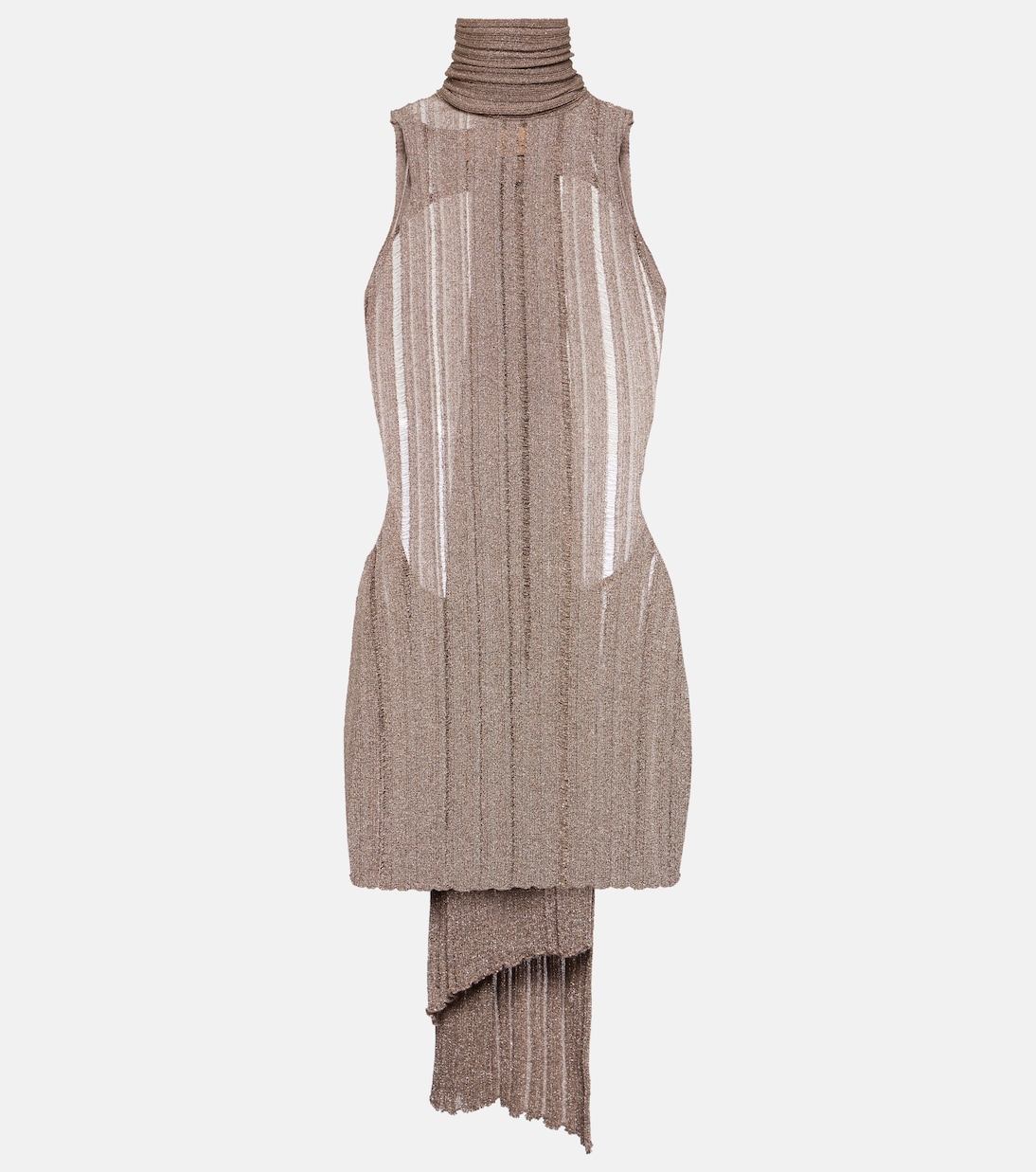 Vestido corto de lamé acanalado  | Aya Muse