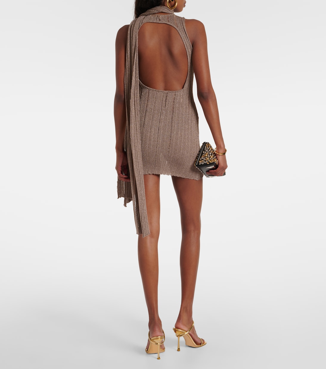 Vestido corto de lamé acanalado  | Aya Muse