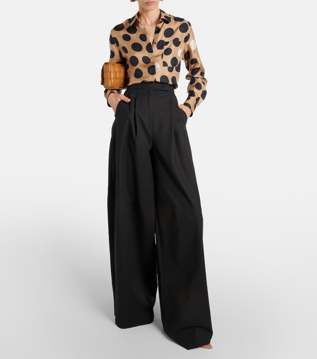 Pleated cotton wide-leg pants | Max Mara