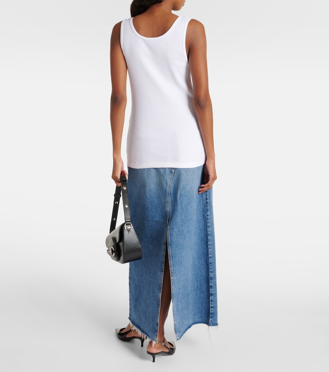Tank top in cotone a coste con logo | Gucci