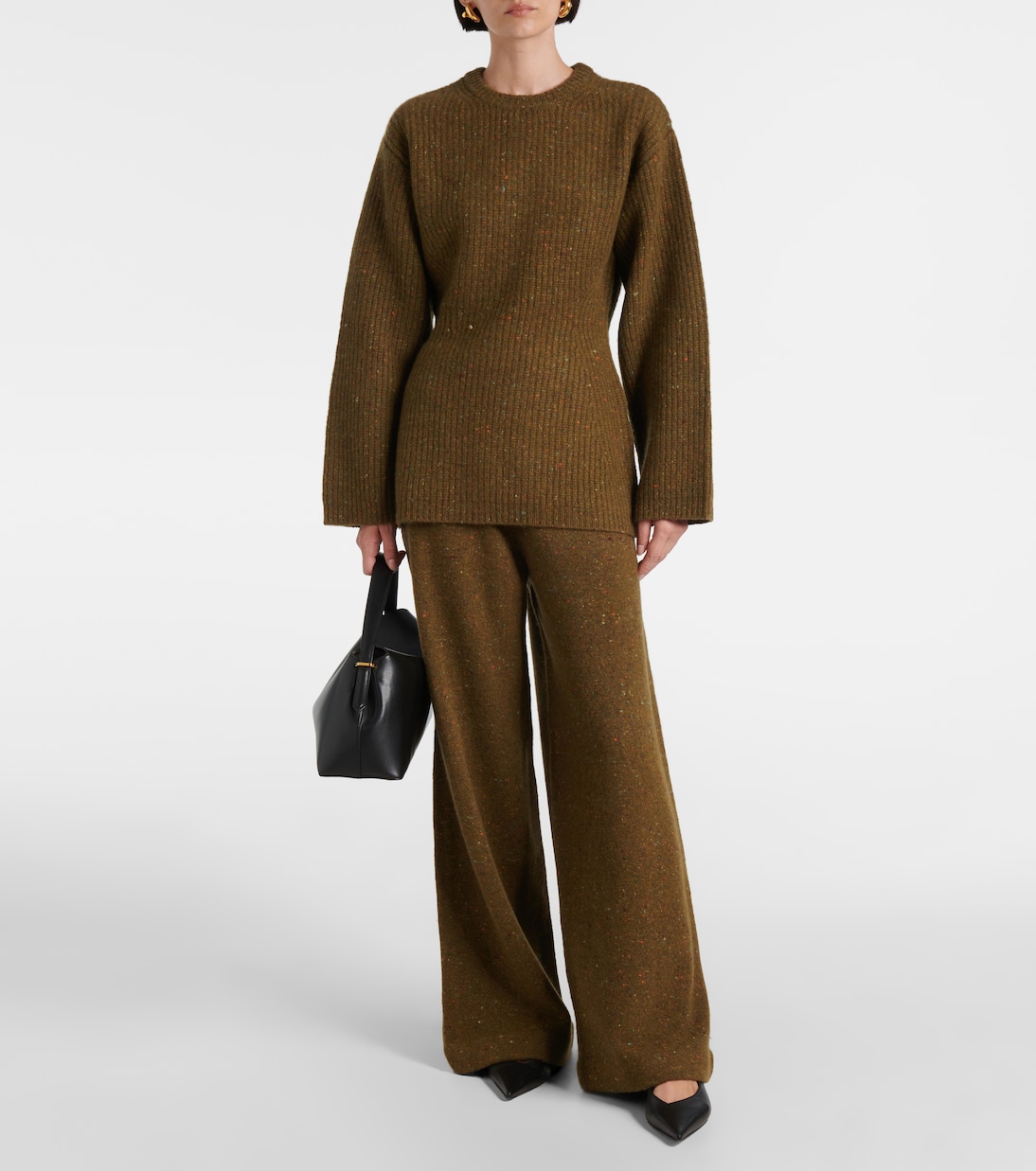 Pantalon ample en laine et cachemire mélangés | CO