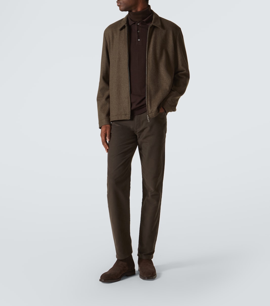 Pantalones rectos Roccia de algodón y cachemir | Zegna