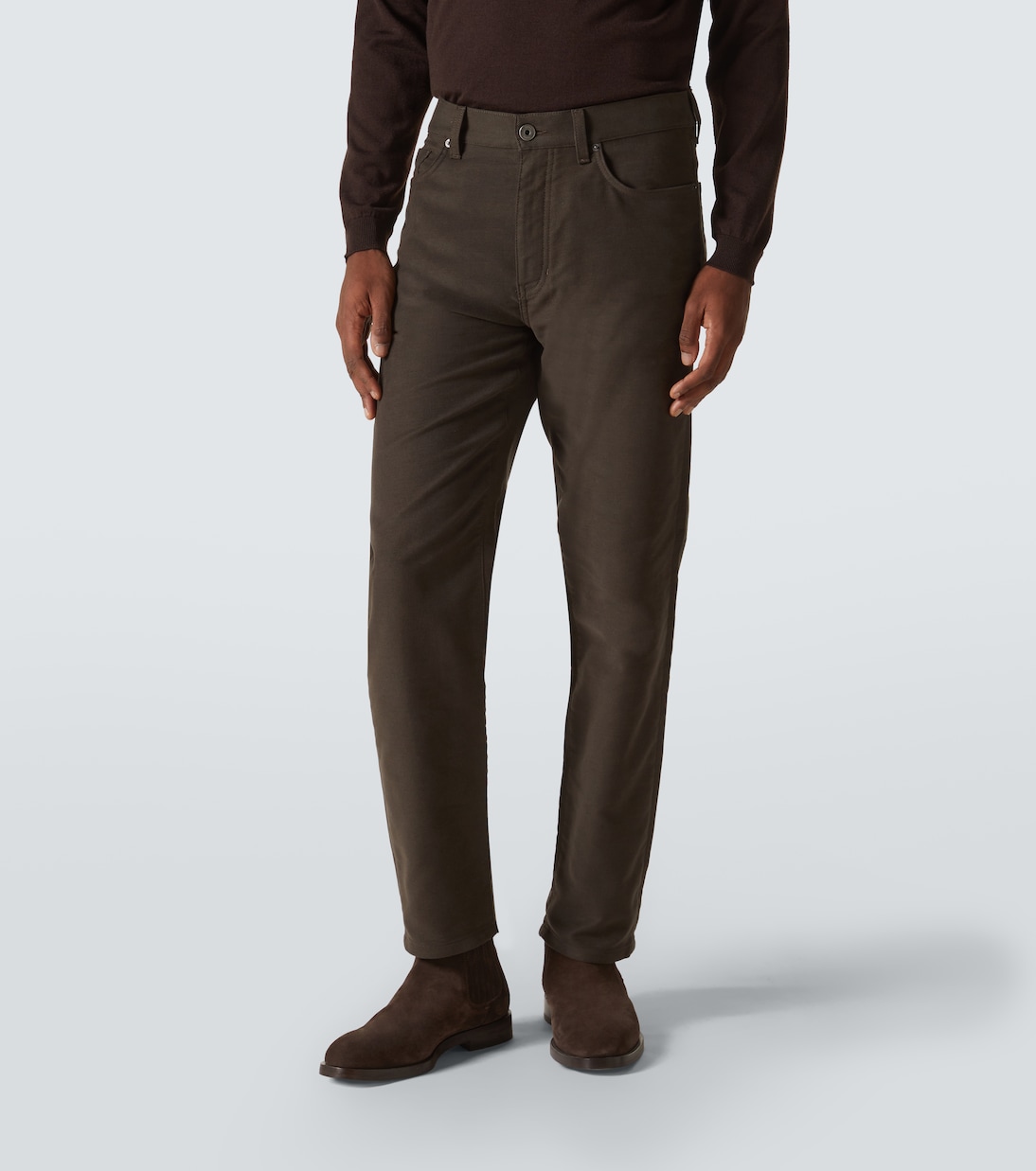 Pantalones rectos Roccia de algodón y cachemir | Zegna