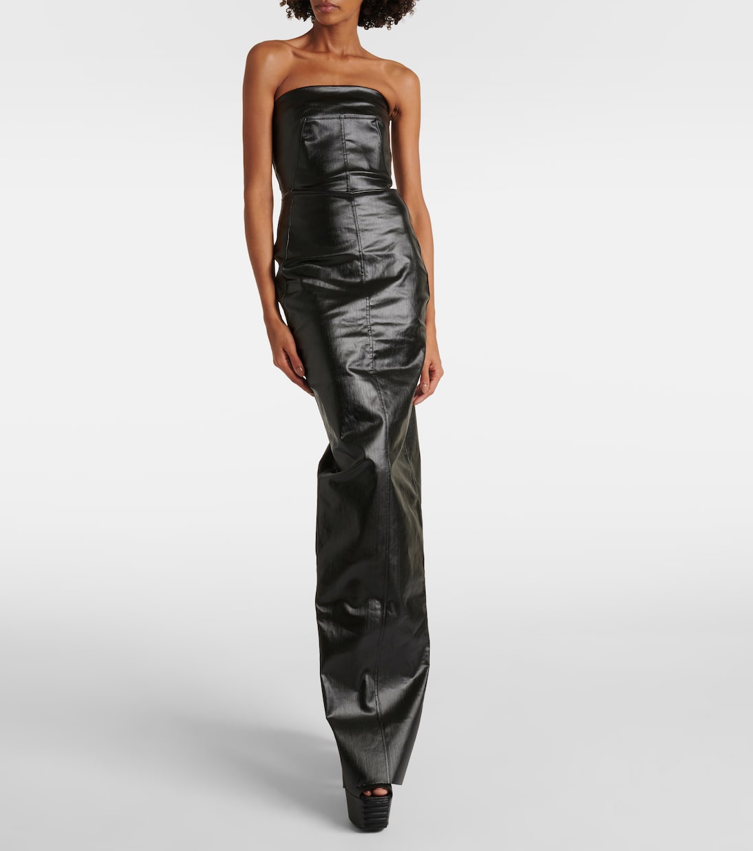 Robe longue en jean enduit | Rick Owens