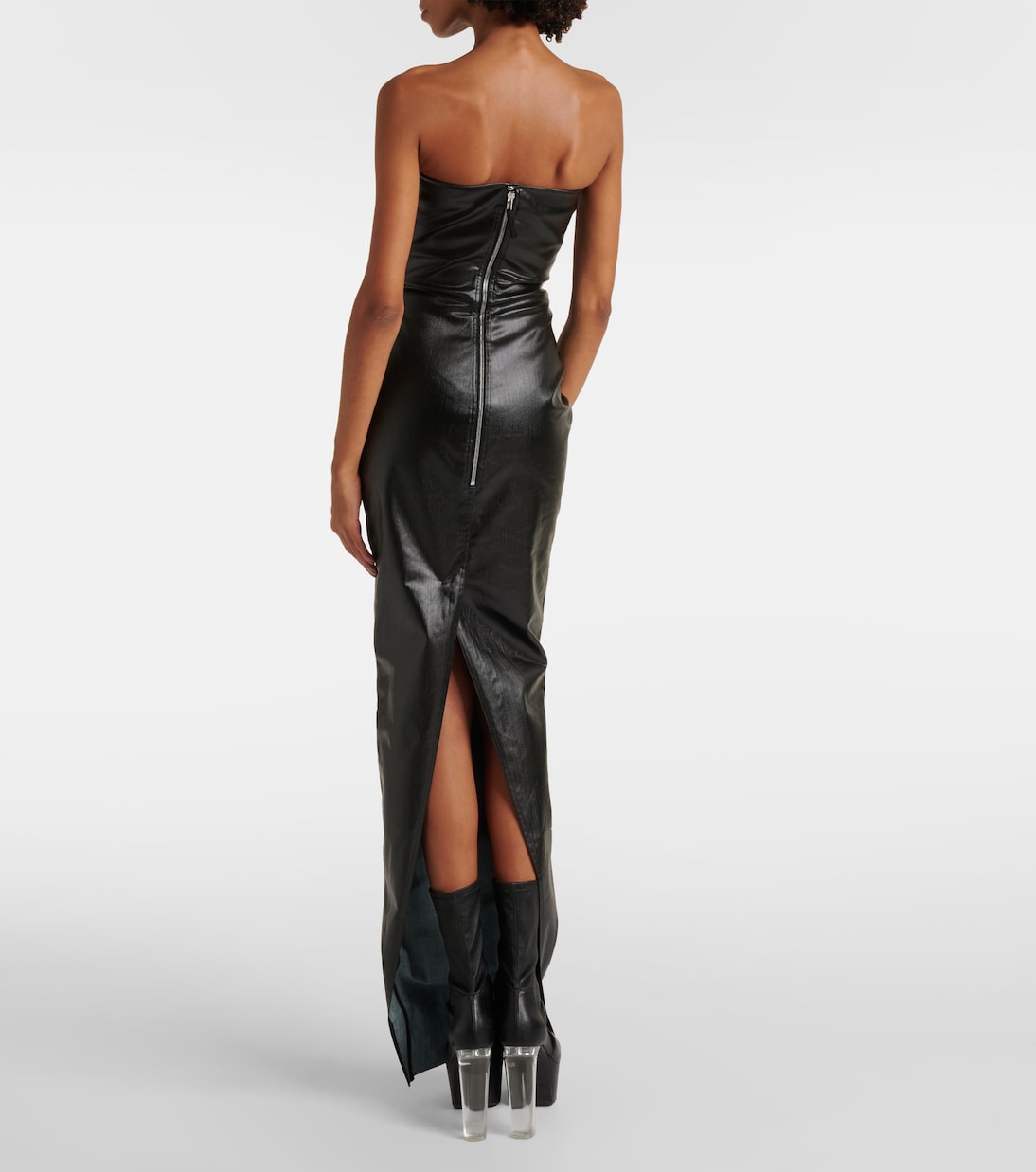 Robe longue en jean enduit | Rick Owens
