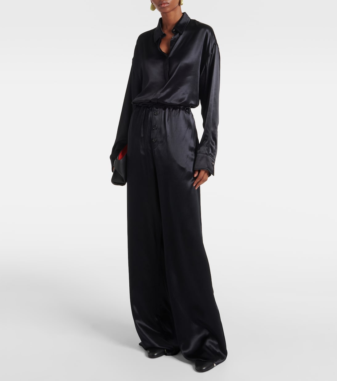 Pantaloni pigiama a gamba larga in raso | Ferragamo