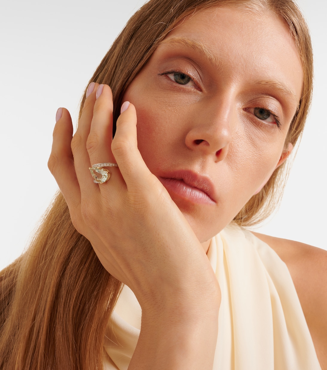 Bague Slanted en or 14 ct, améthyste et diamants | Mateo