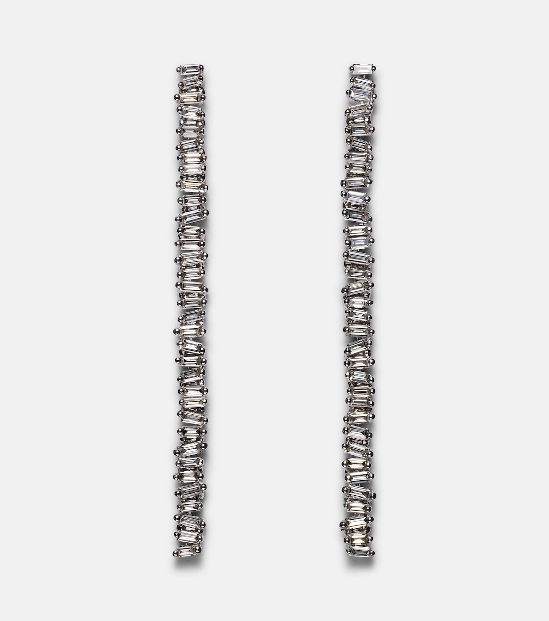 Boucles d'oreilles Savannah Mili en or blanc 18 ct et diamants | Suzanne Kalan