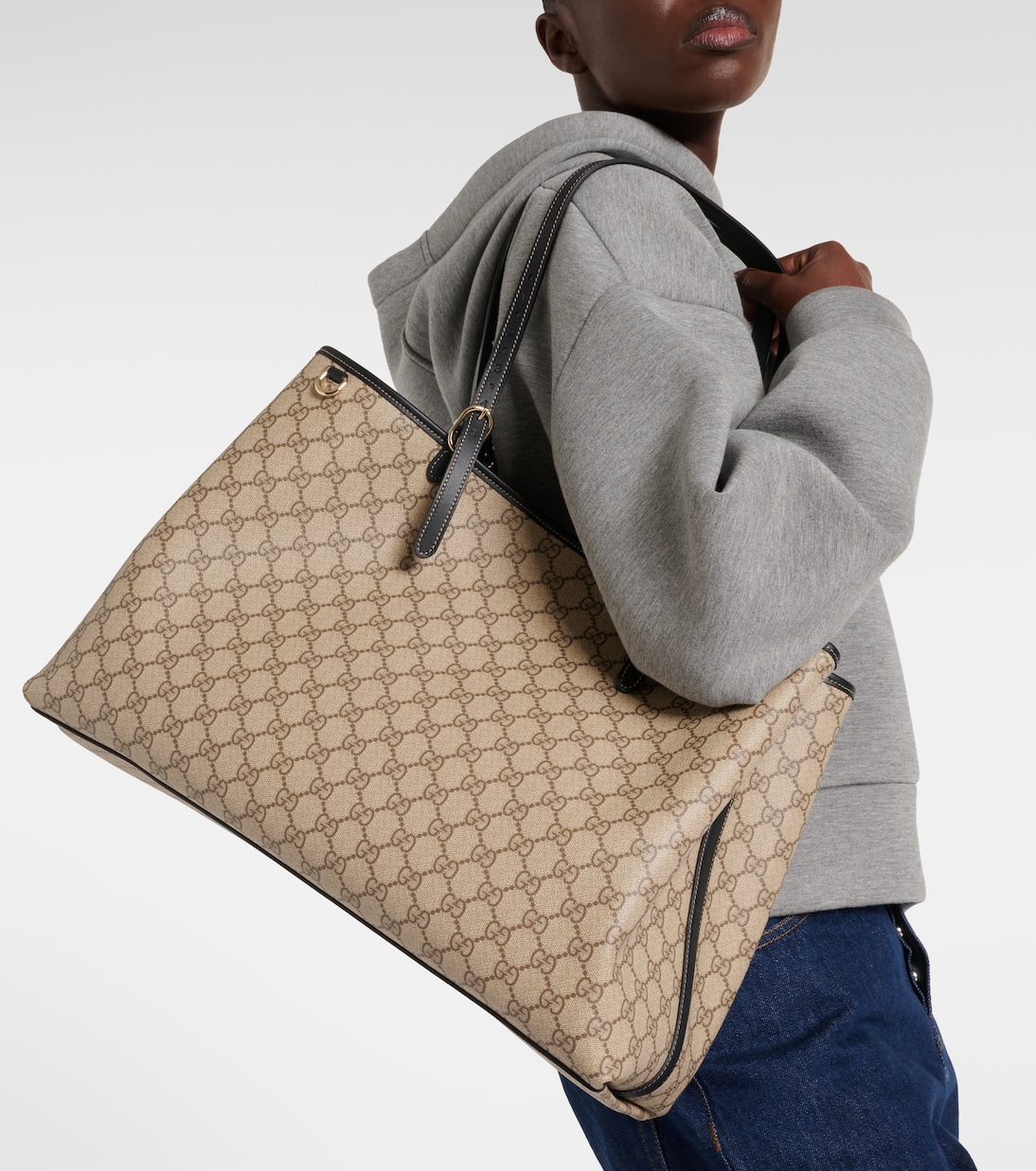Tote GG Large aus Canvas mit Leder | Gucci