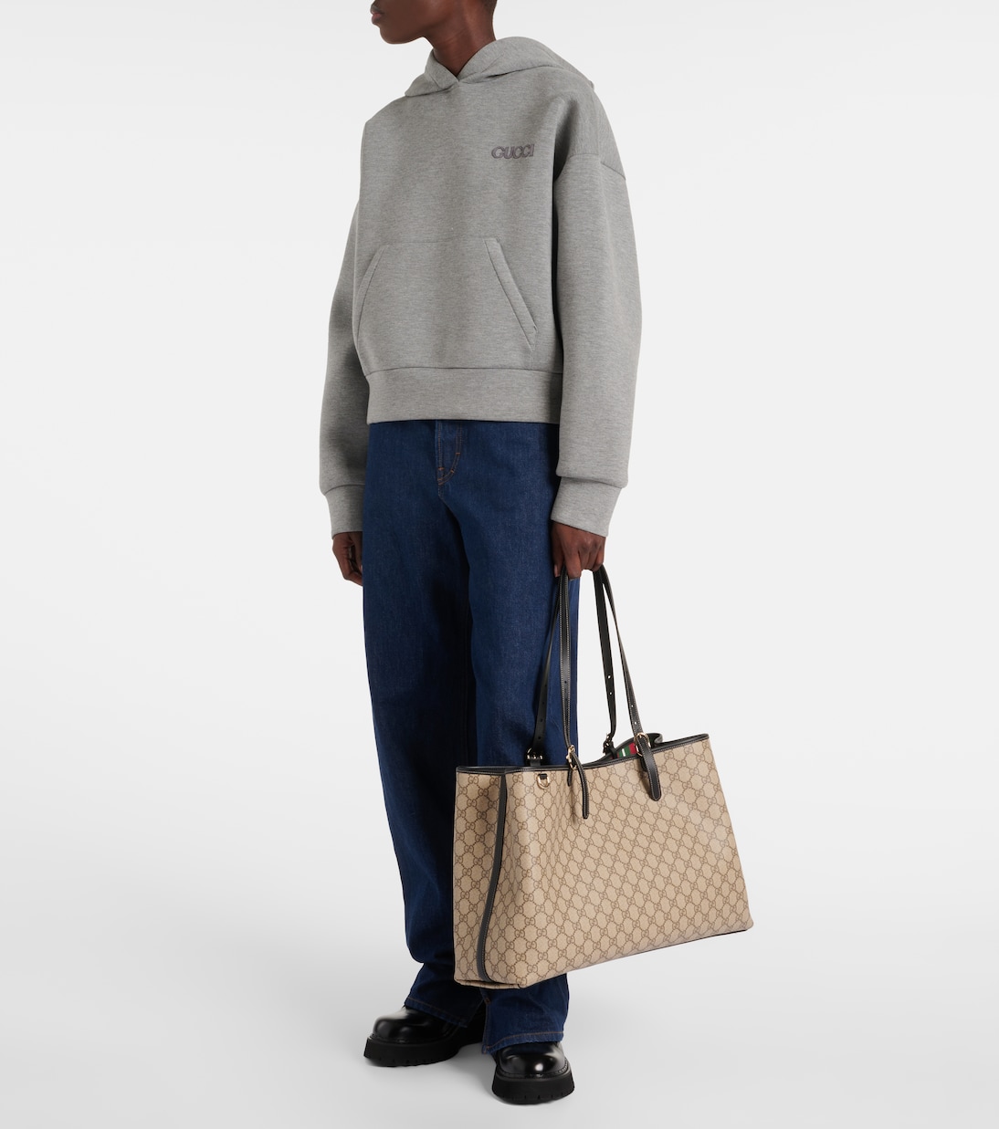 Tote GG Large aus Canvas mit Leder | Gucci