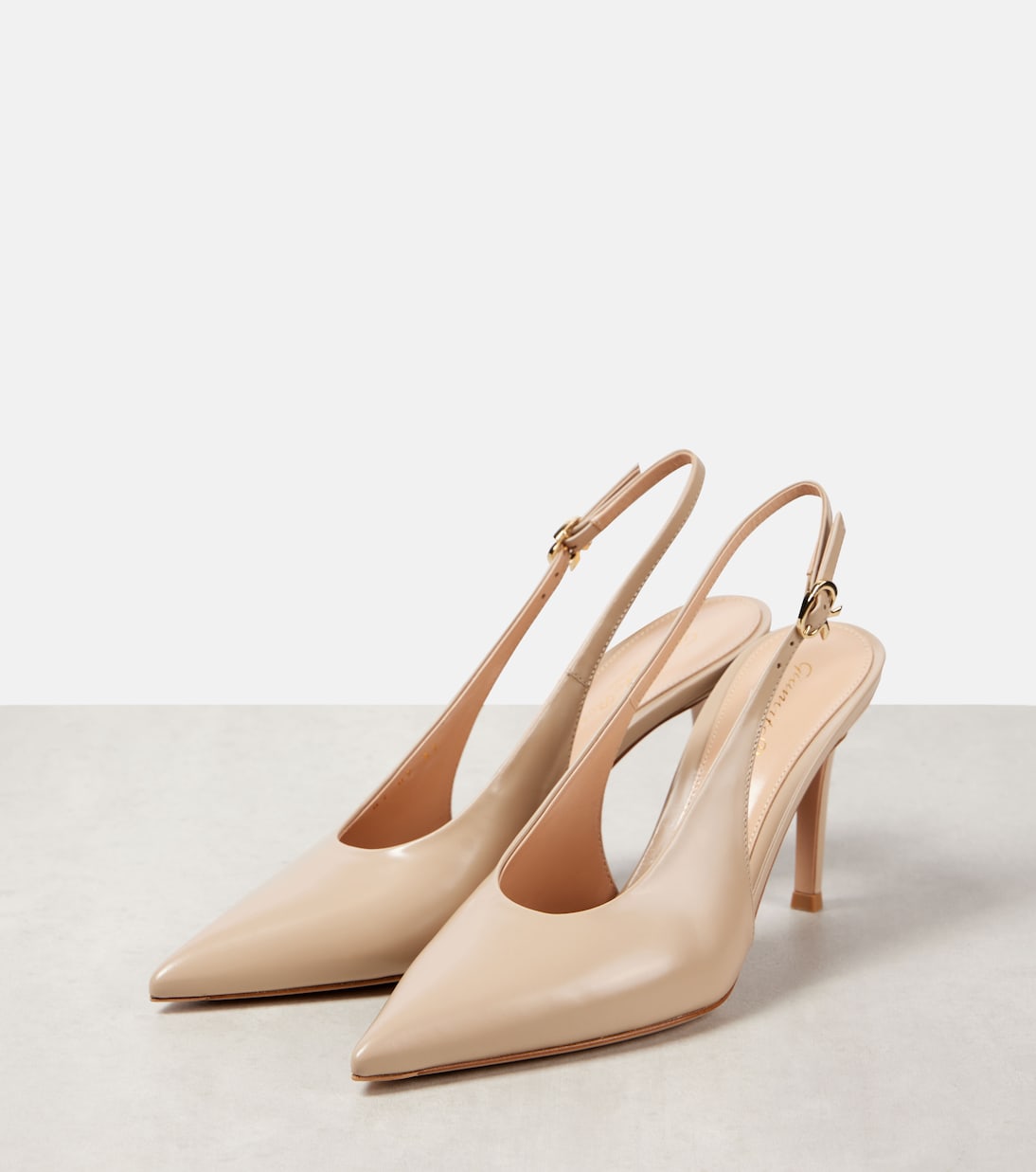 Robbie 85 patent leather slingback pumps | Gianvito Rossi