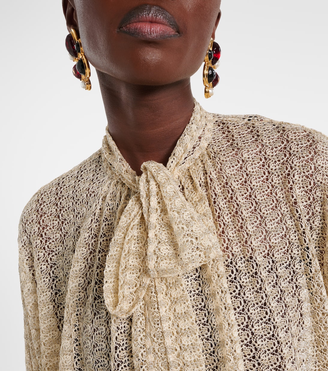 Blusa in maglia con lamé e fiocco | Missoni