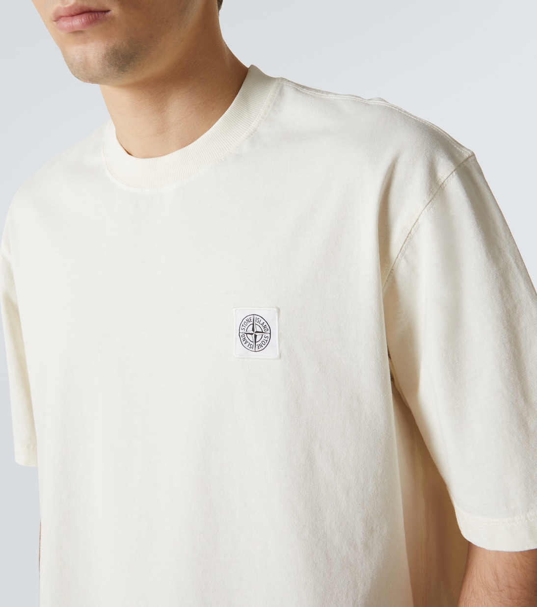 Camiseta de jersey de mezcla de algodón con logo | Stone Island