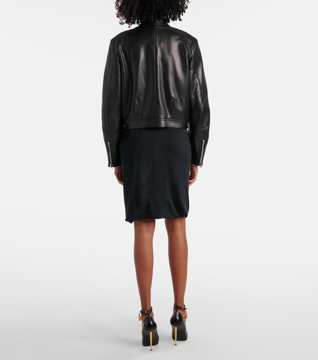 Giacca biker cropped in pelle | Tom Ford