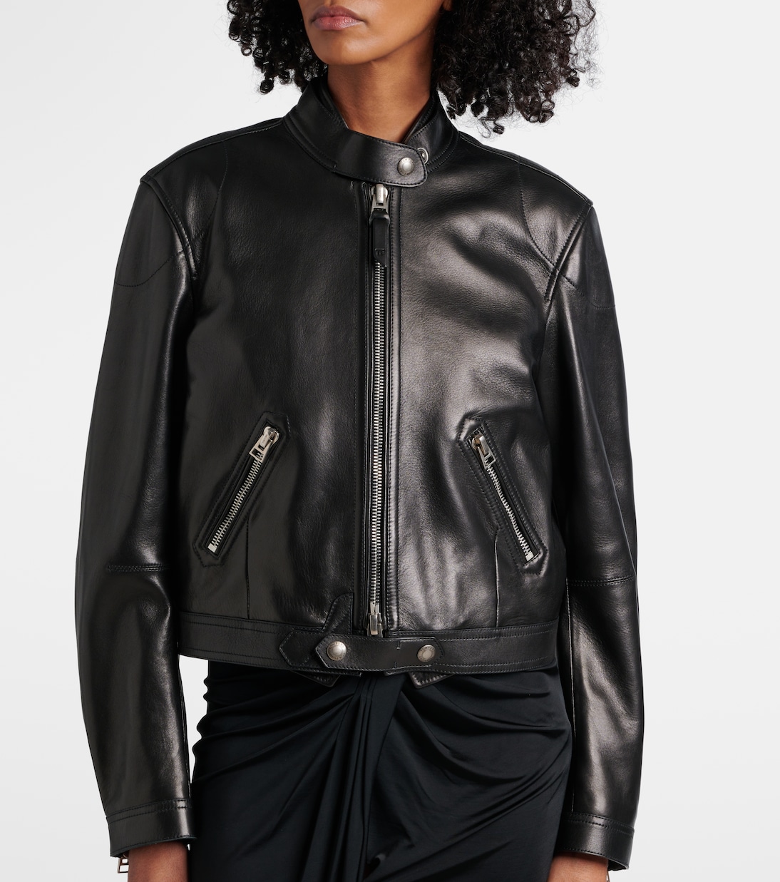 Giacca biker cropped in pelle | Tom Ford