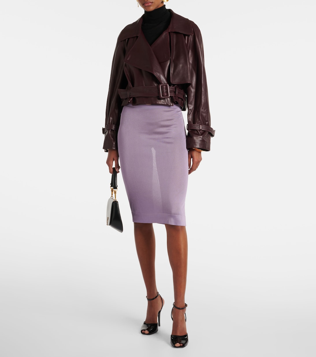 Giacca cropped Hatti in pelle | Nour Hammour
