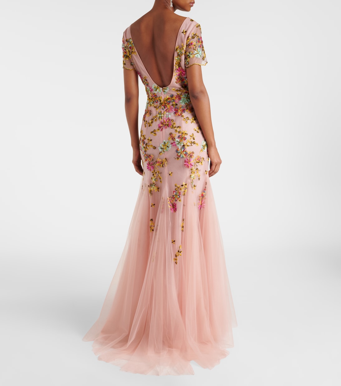 Bestickte Robe Polina aus Tüll | Costarellos