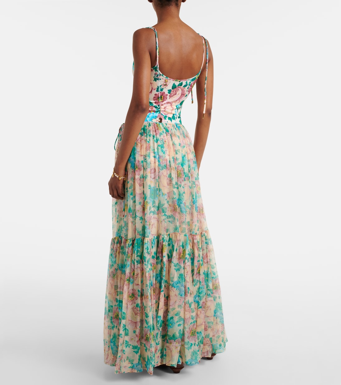 Jupe longue en soie à fleurs | Chloé