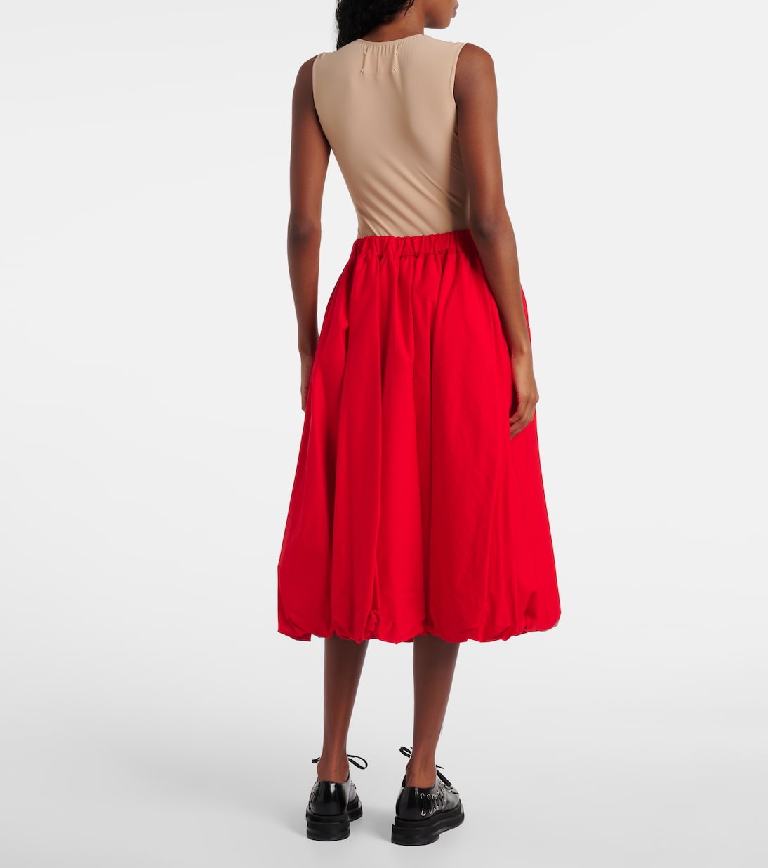 Falda midi de algodón fruncida | Noir Kei Ninomiya