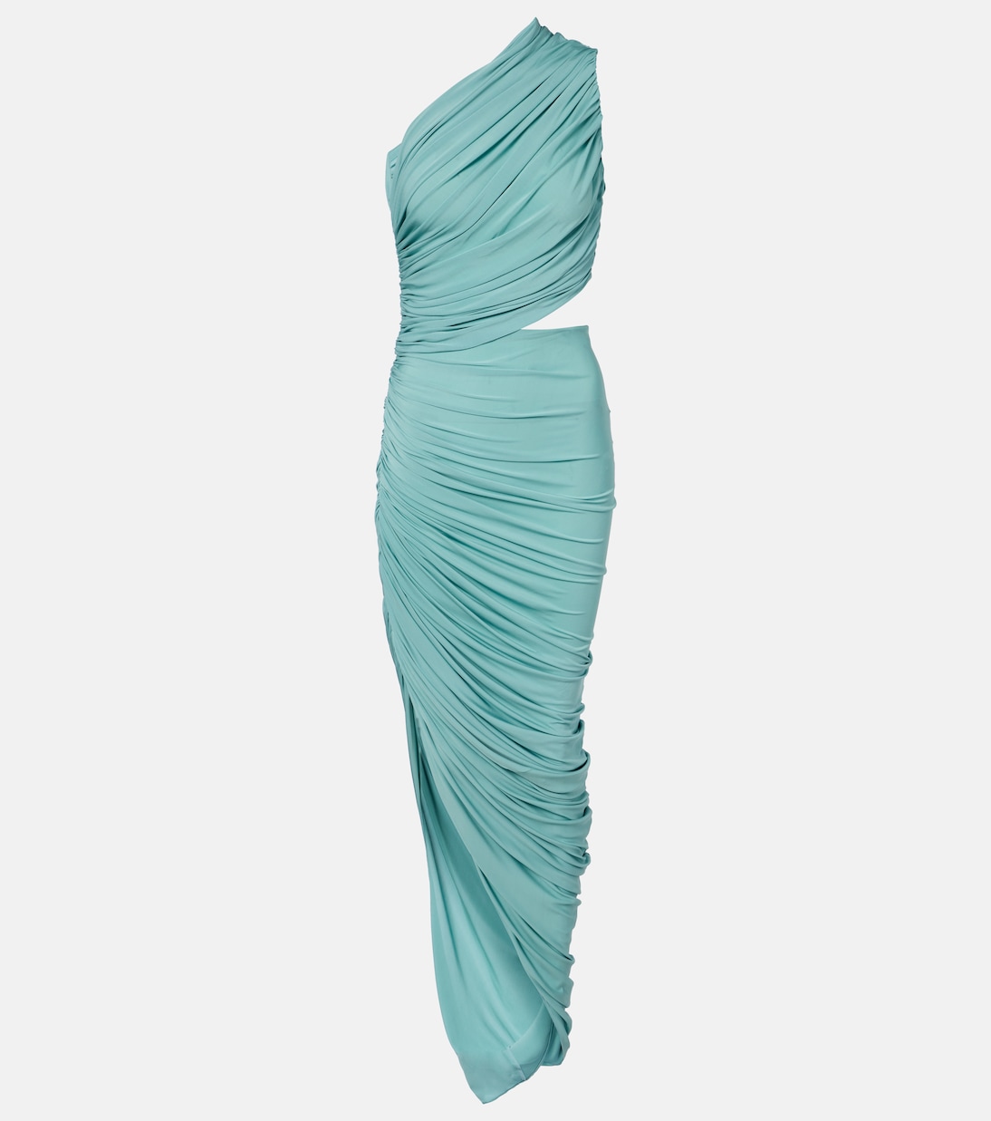 Vestido midi asimétrico de jersey fruncido | Alaïa