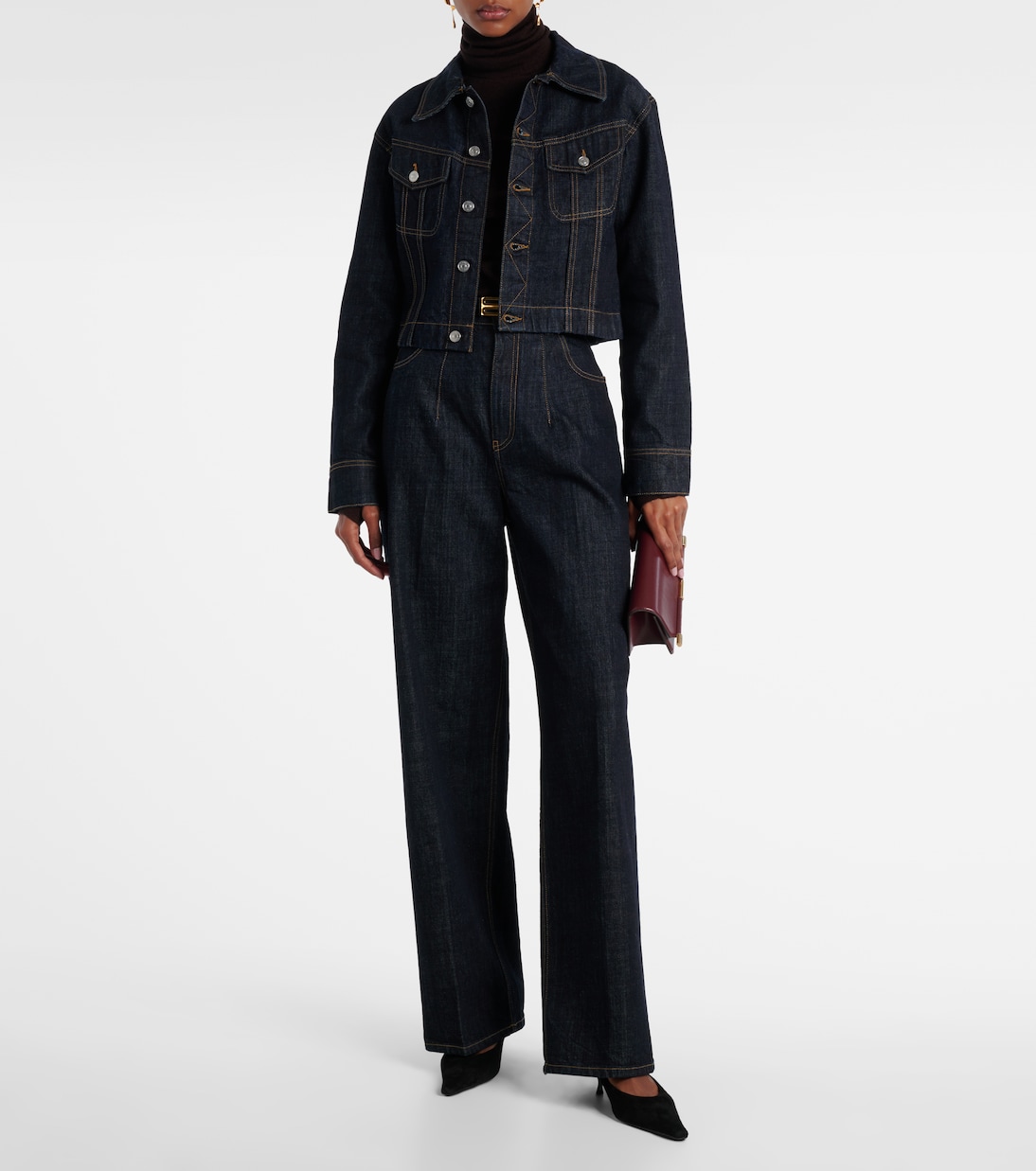 Cropped denim jacket | Victoria Beckham