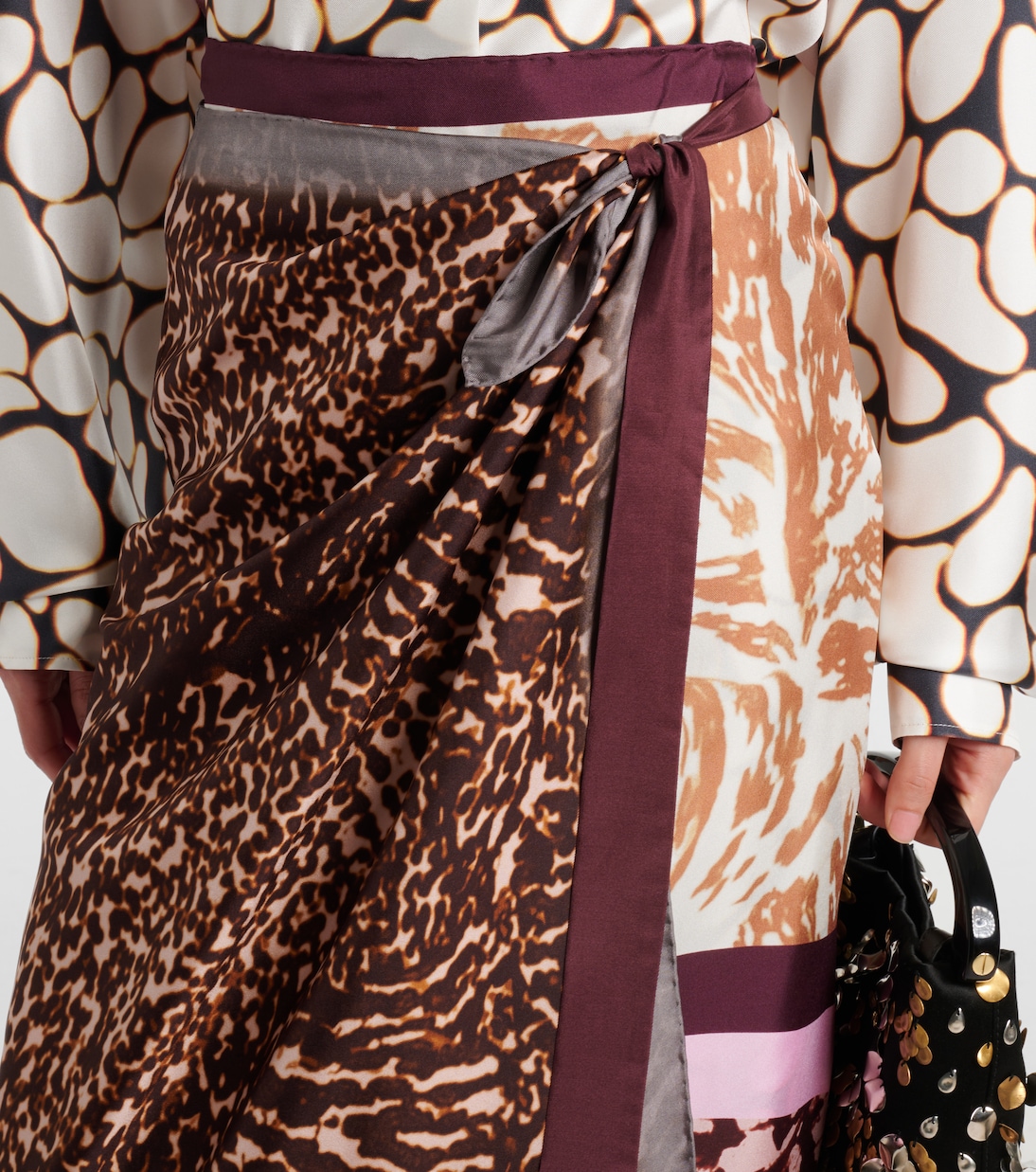 Gonna a portafoglio Scarfy in seta con stampa | Dries Van Noten