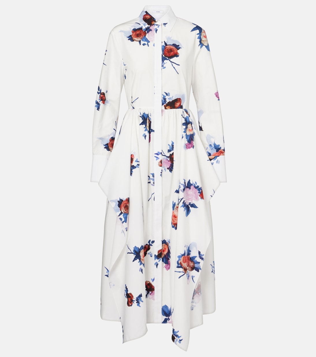 Vestido camisero de popelín de algodón floral | Erdem