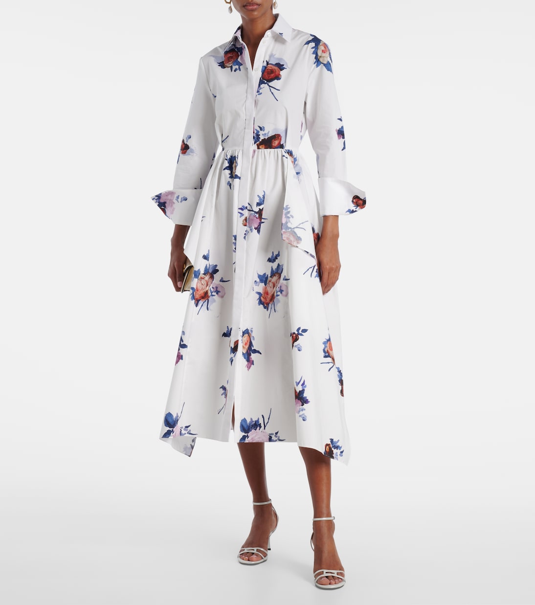 Vestido camisero de popelín de algodón floral | Erdem
