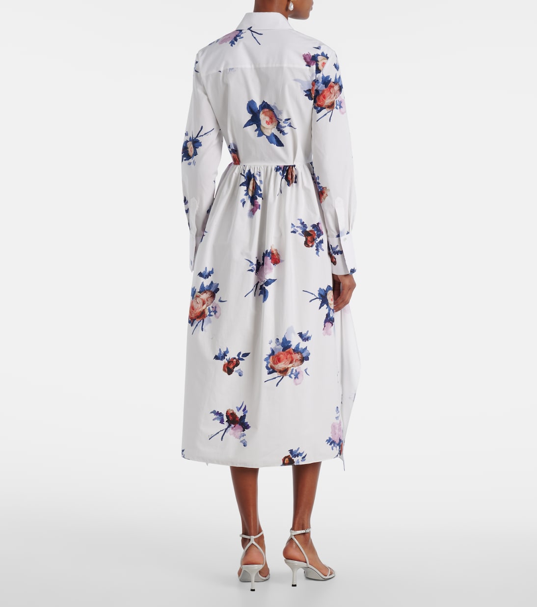 Vestido camisero de popelín de algodón floral | Erdem
