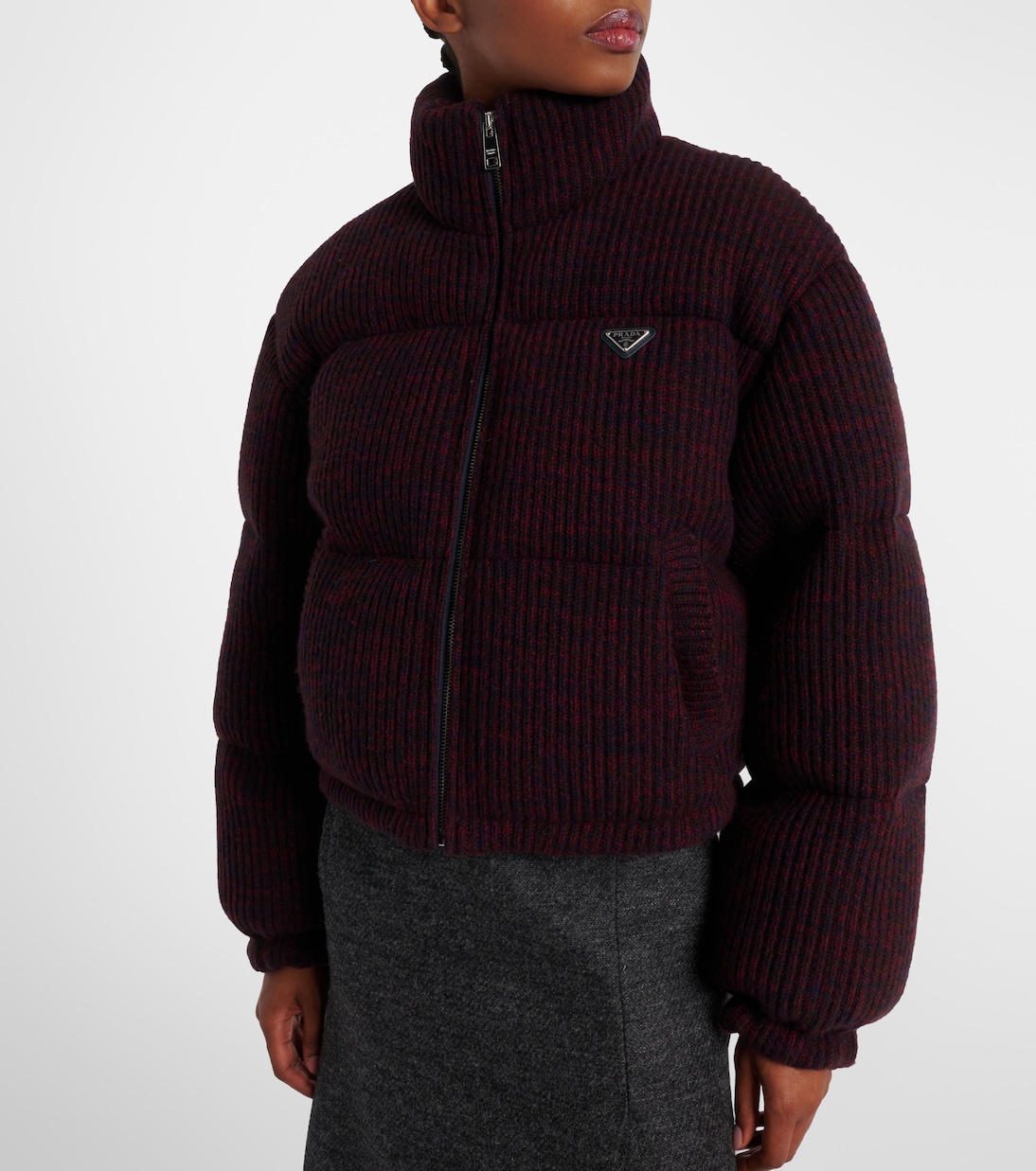 Cropped-Daunenjacke aus Wolle und Kaschmir | Prada