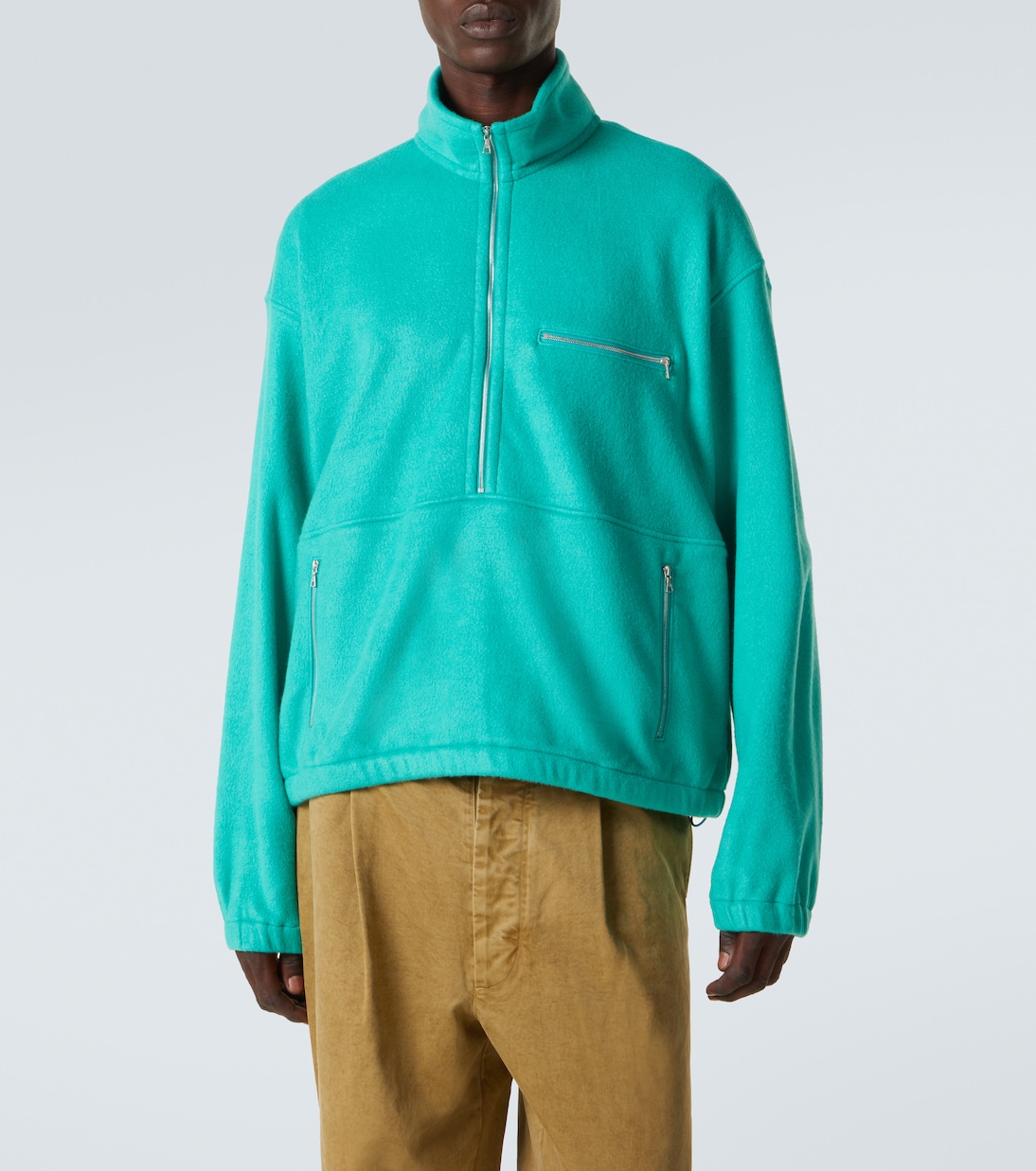 Silk fleece half-zip sweater | Auralee