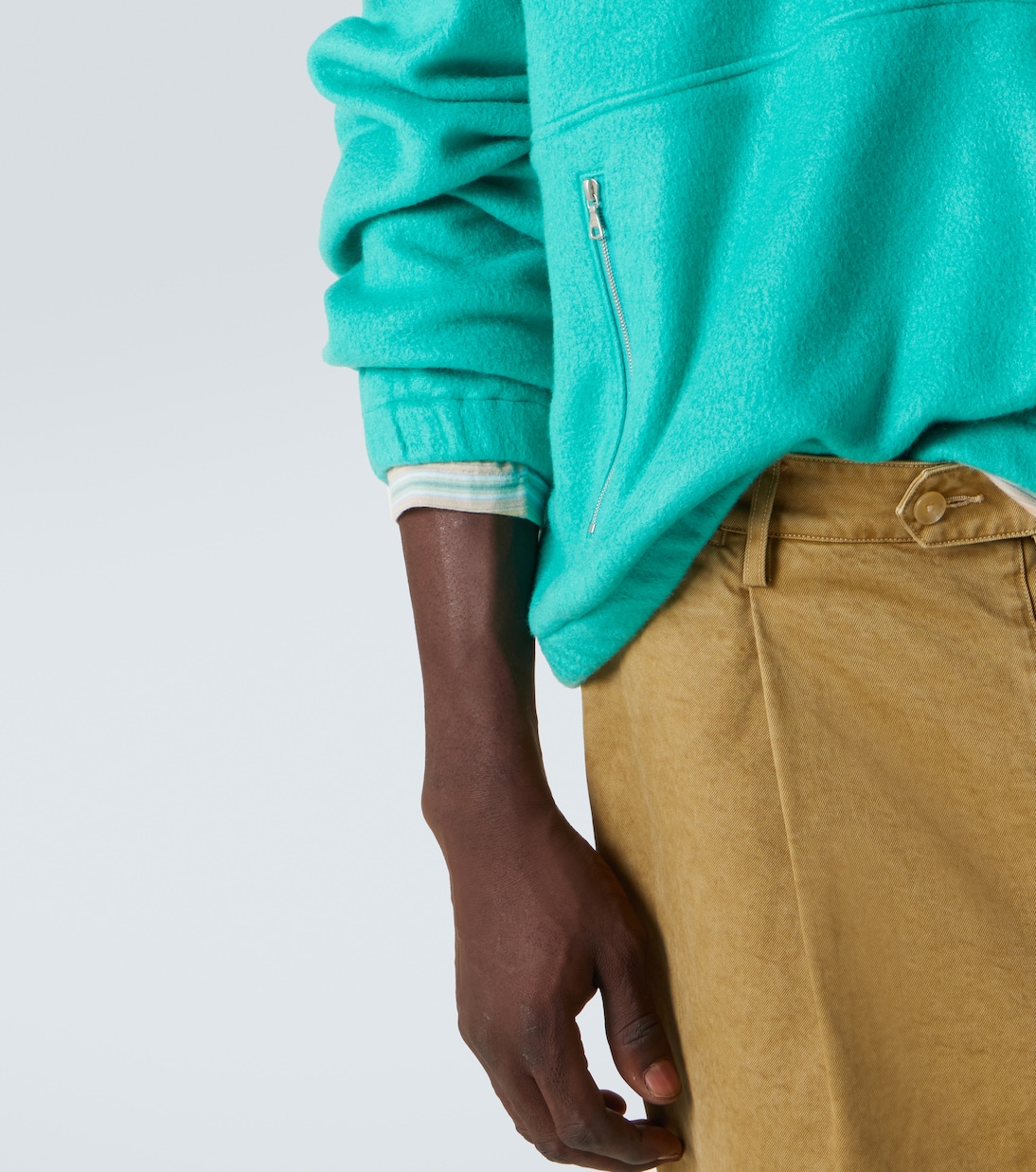 Silk fleece half-zip sweater | Auralee