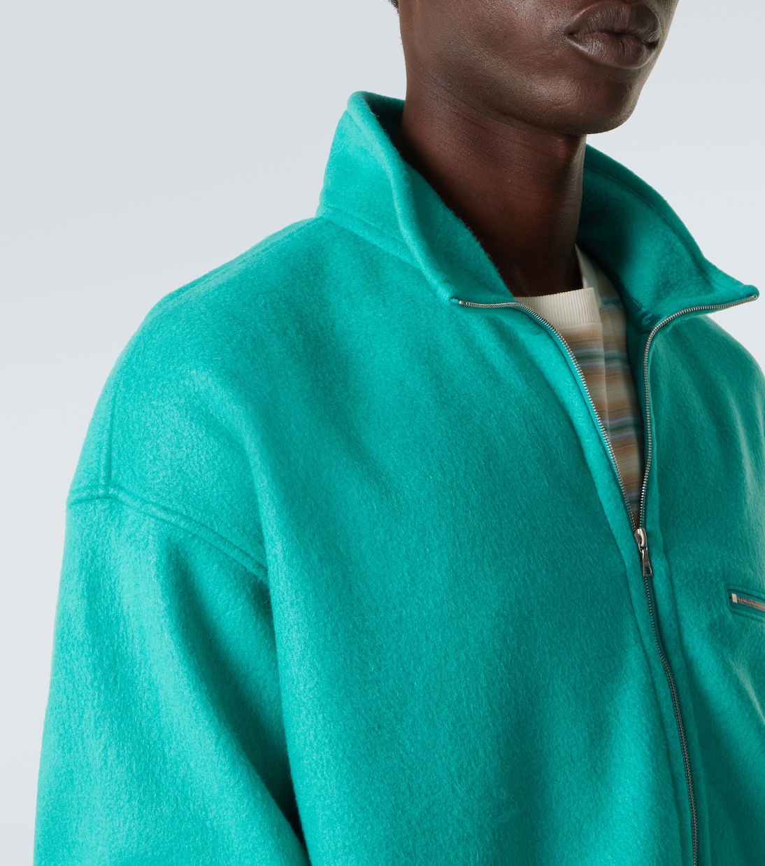 Silk fleece half-zip sweater | Auralee