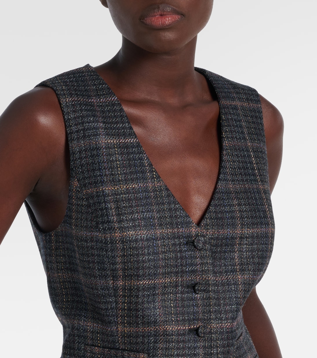 Coleridge checked wool and silk vest | Gabriela Hearst