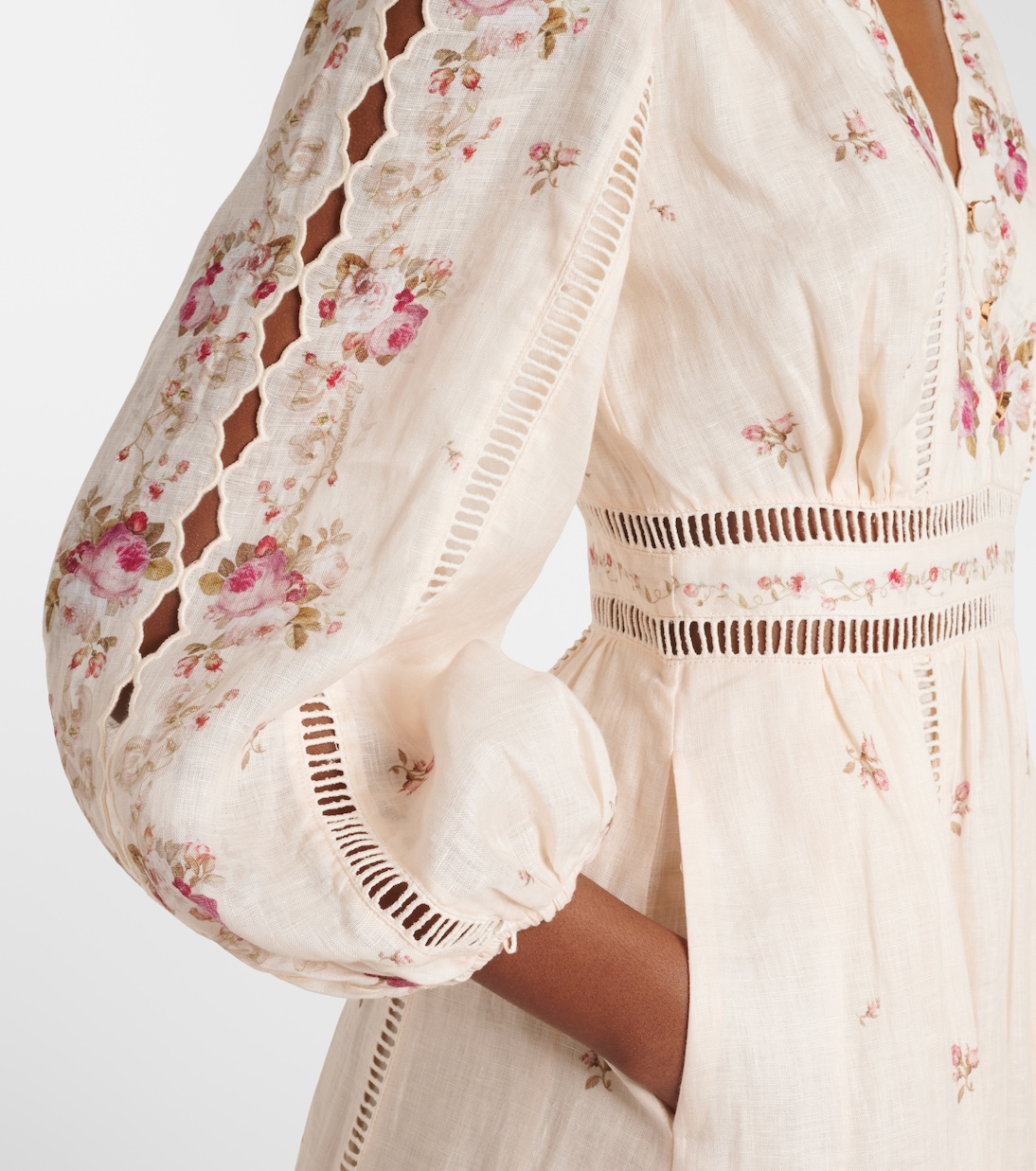 Patience floral linen midi dress | Zimmermann