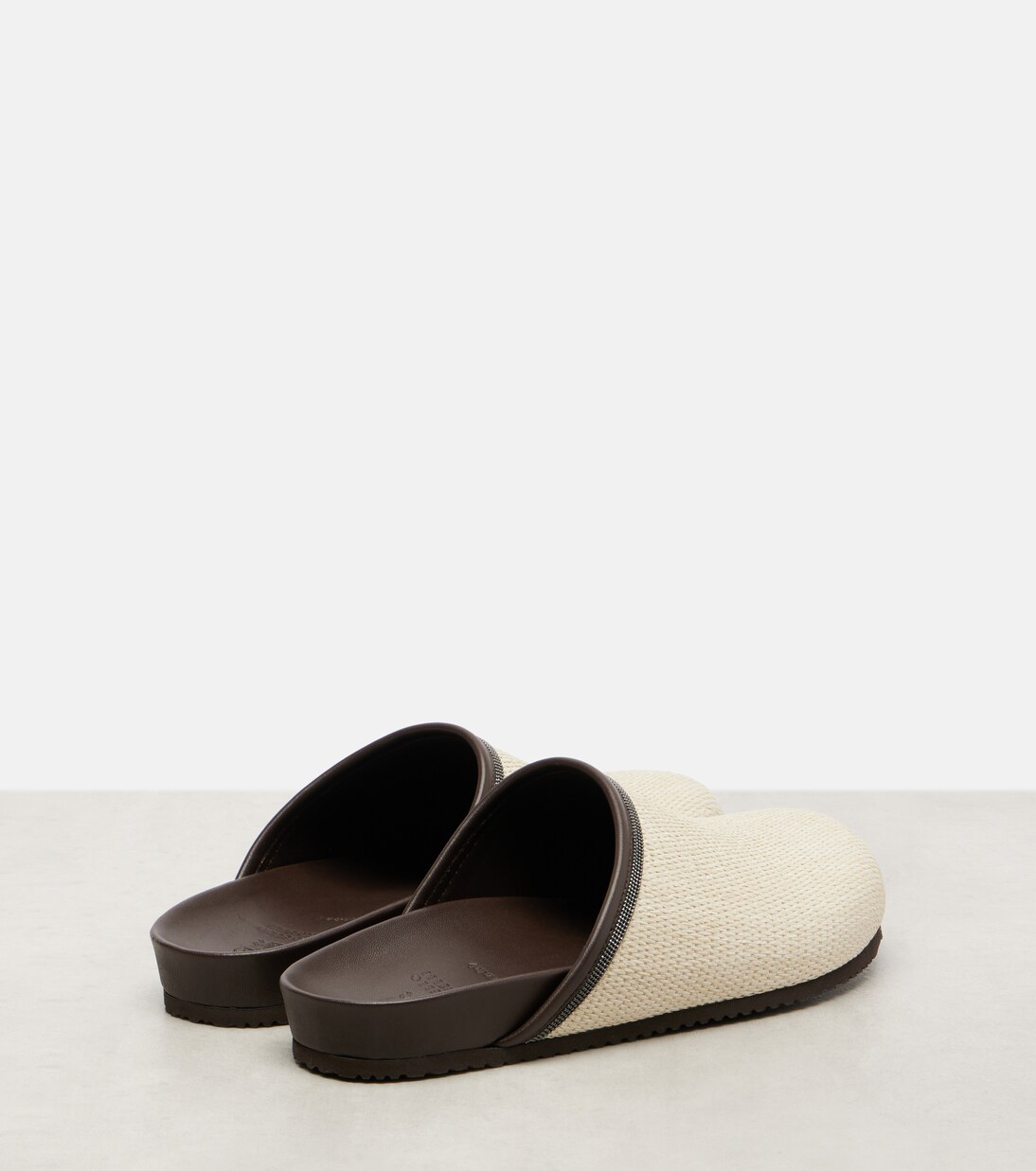 Monili leather-trimmed mules | Brunello Cucinelli