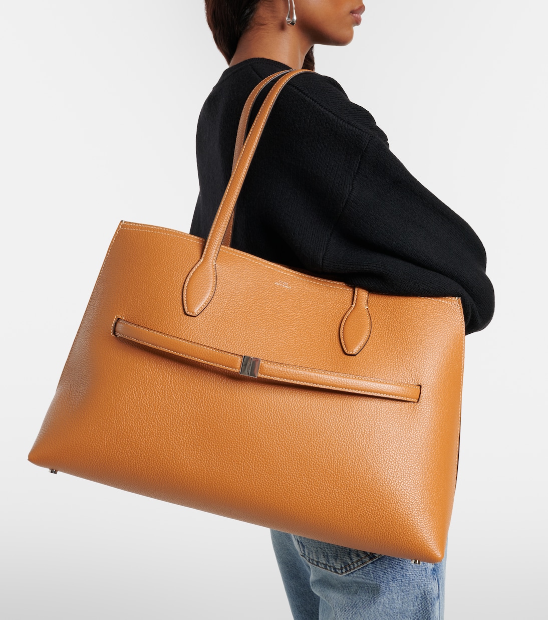 Lounge Large leather tote bag | Toteme