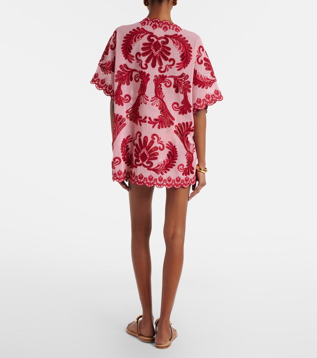 Embroidered cotton mesh minidress | Farm Rio