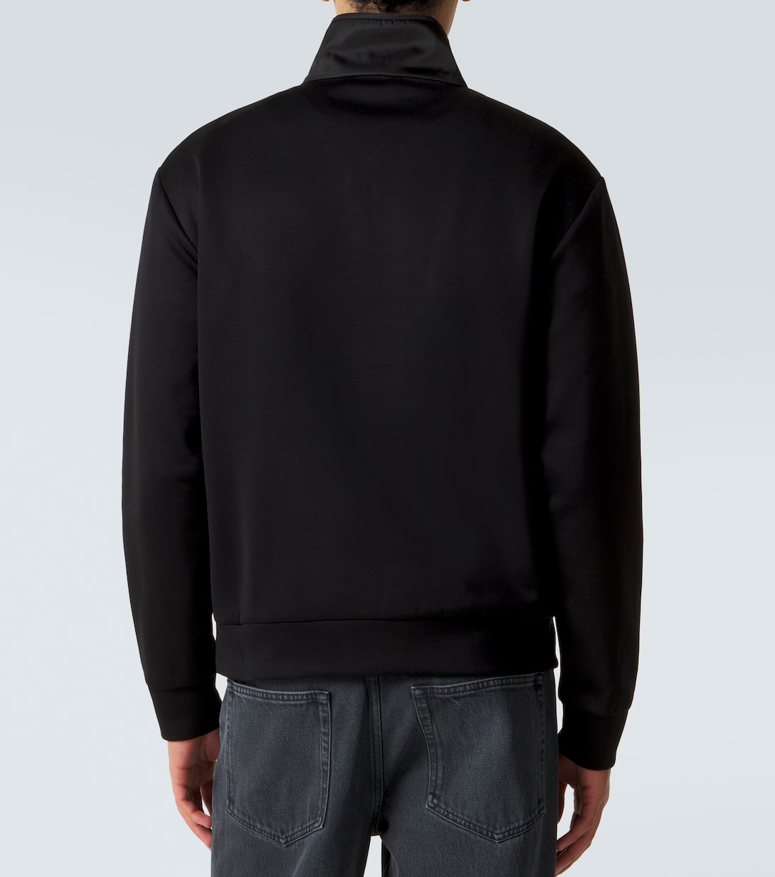 Cotton-blend fleece half-zip sweatshirt | Prada