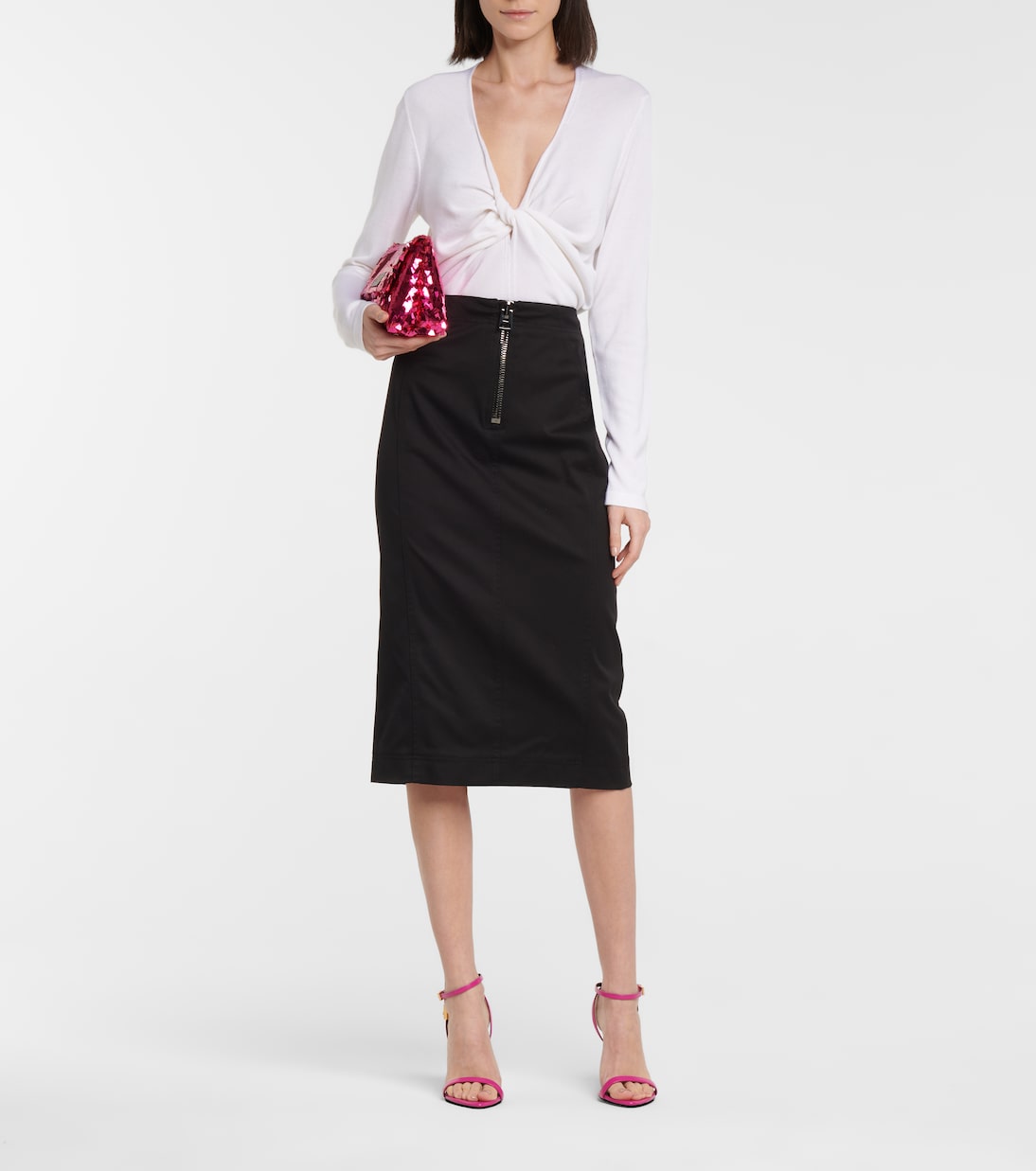 Jupe crayon en coton | Tom Ford