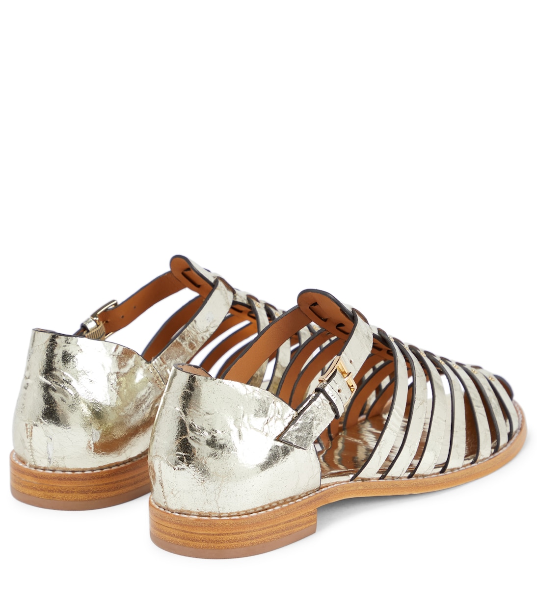 Metallic leather fisherman sandals | Tory Burch