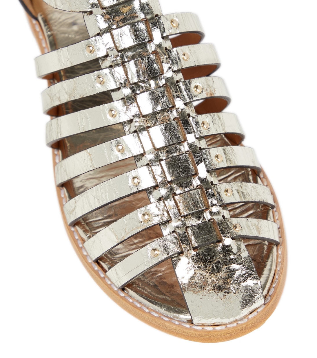 Metallic leather fisherman sandals | Tory Burch