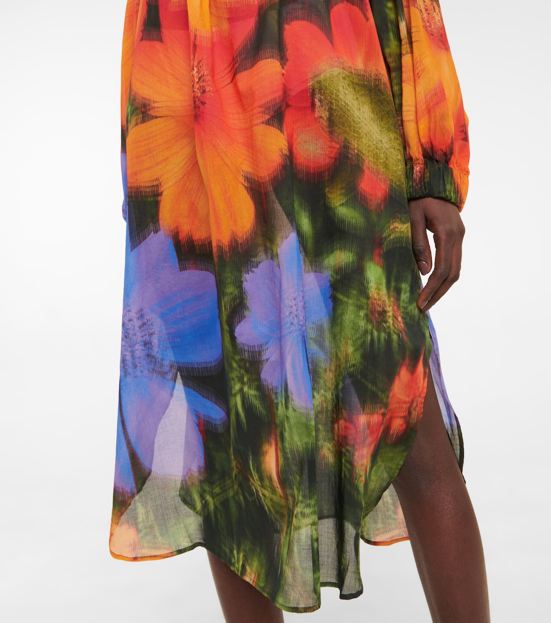 Abito midi in cotone a punto smock | Dries Van Noten