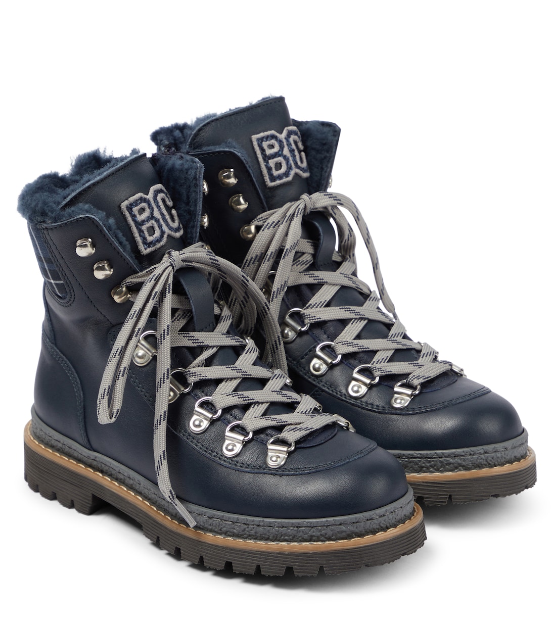 Stivali da trekking in pelle in Blu Brunello Cucinelli Kids Mytheresa