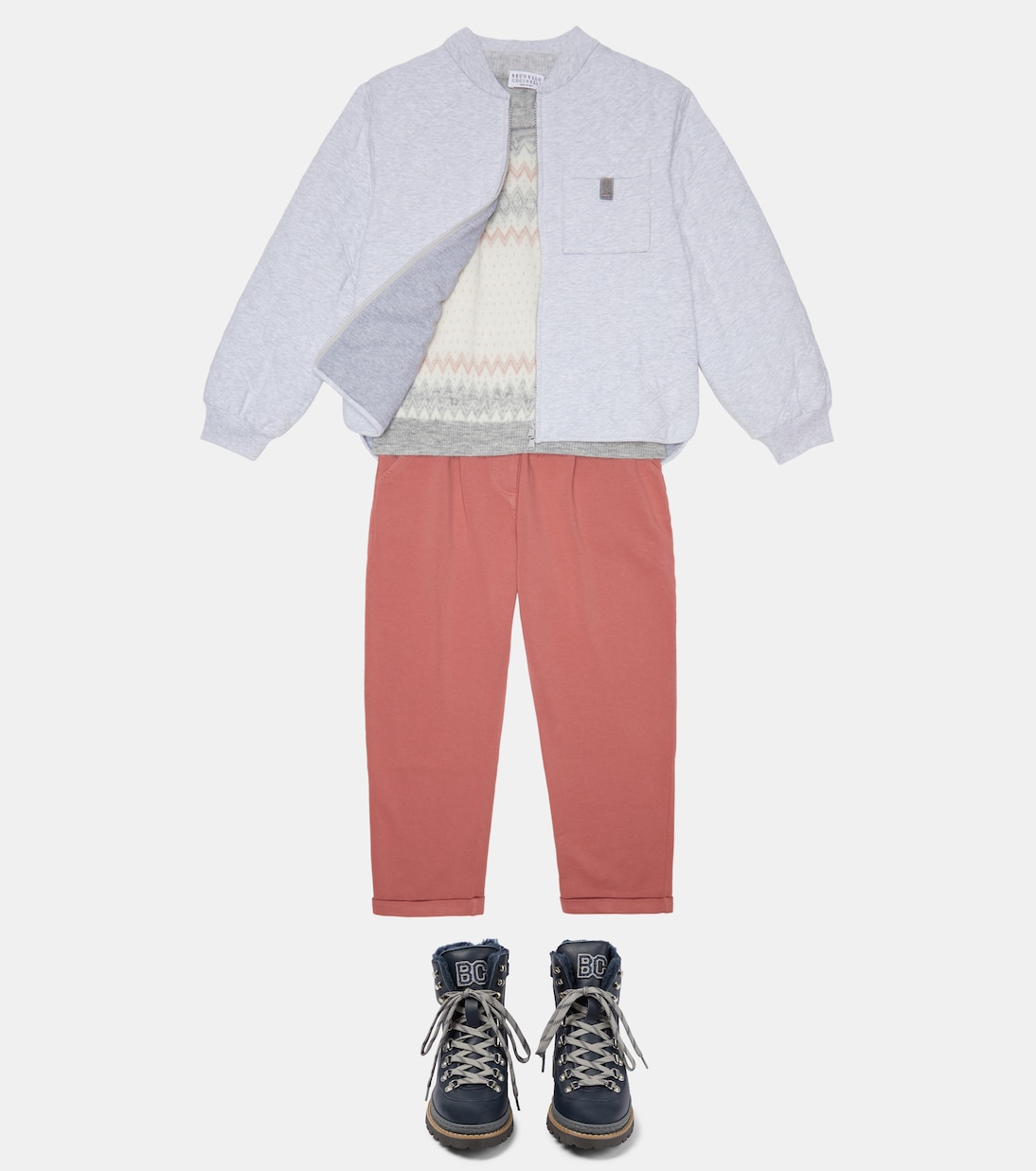 Schnürstiefel aus Leder | Brunello Cucinelli Kids
